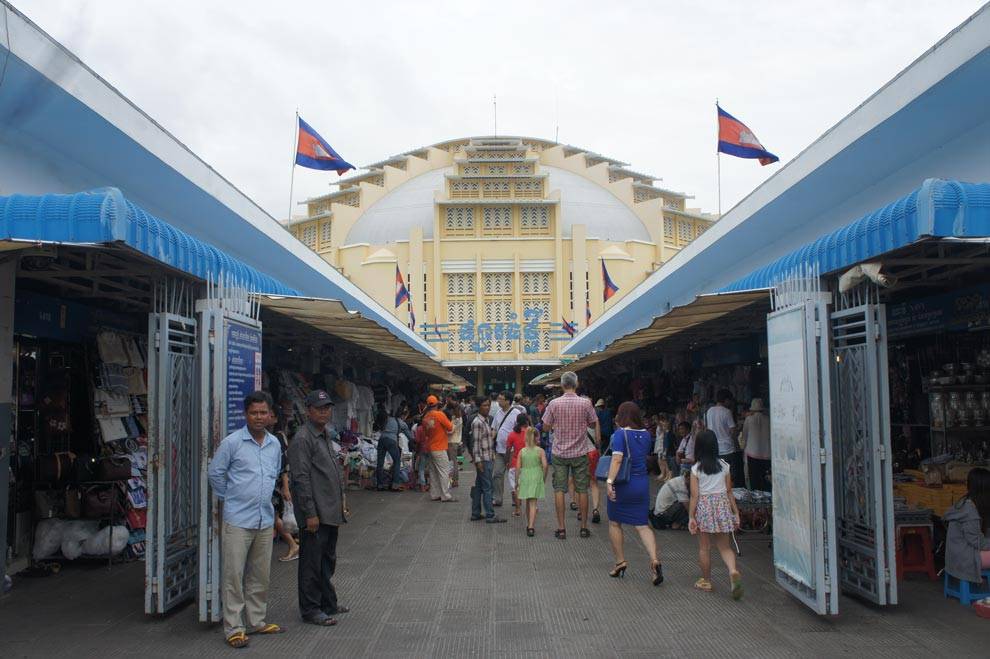La entrada al mercado principal de Phnom Penh Mercado Phnom Penh