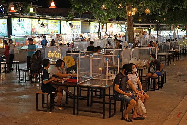 Paraditas de comida del mercado