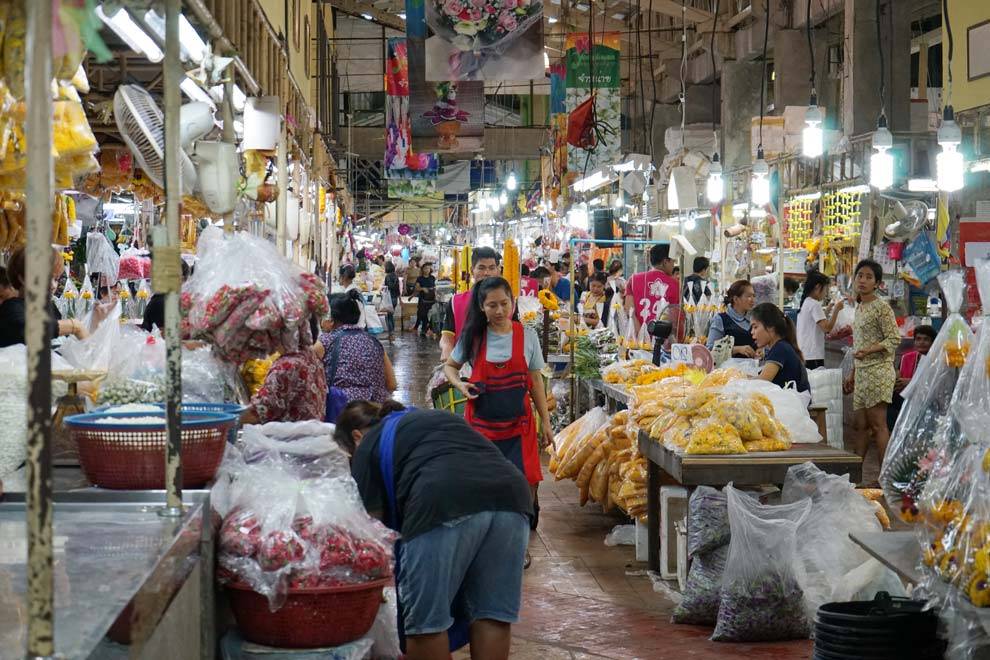 mercado de las flores de Bangkok Dentro del mercado de las flores de Bangkok