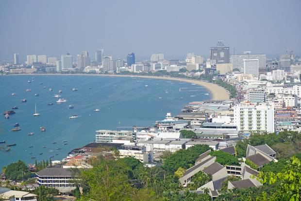 La playa de Pattaya desde su mirador Playa de Pattaya