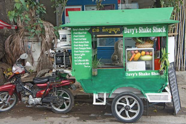 Vendedor de fruta en Camboya vendedor ambulante