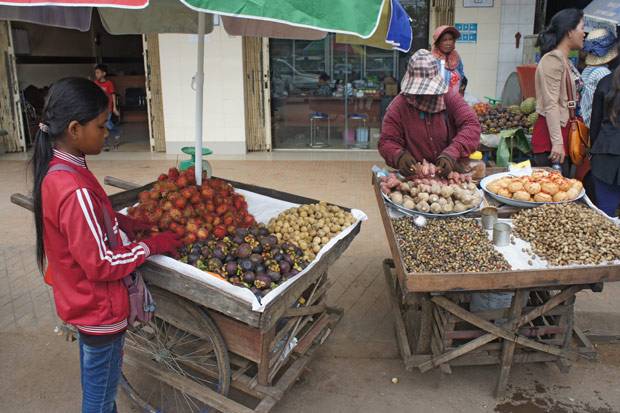 Vendedor ambulante de fruta en Camboya Fruta en Camboya